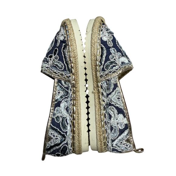 Patrizia by Spring Step Agleam Embroidered Espadrille Flats Blue Gold Boho 38 - Picture 5 of 7